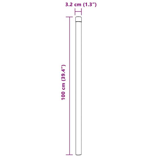 Zaunpfosten 2 pcs Grau 100 cm Pulverbeschichteter Stahl