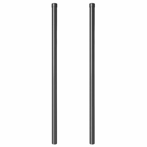Zaunpfosten 2 pcs Grau 110 cm Pulverbeschichteter Stahl