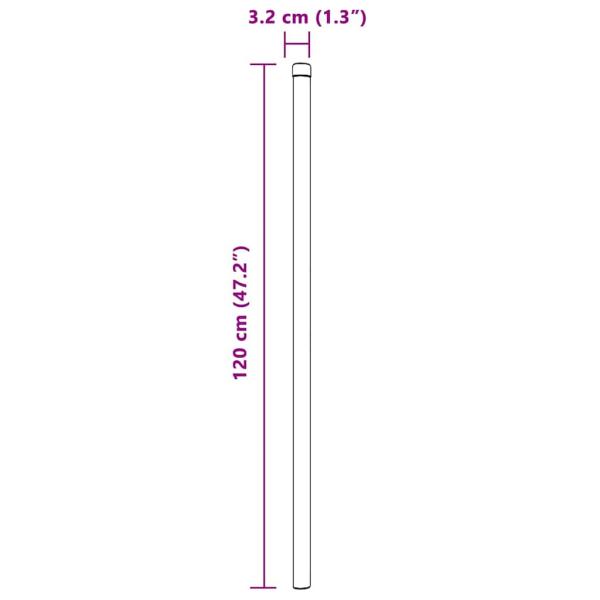 Zaunpfosten 2 pcs Grau 120 cm Pulverbeschichteter Stahl