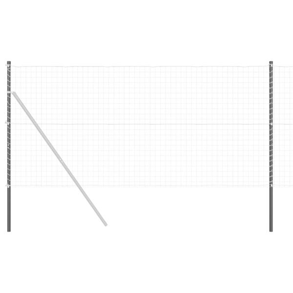 Zaunpfosten 2 pcs Grau 130 cm Pulverbeschichteter Stahl