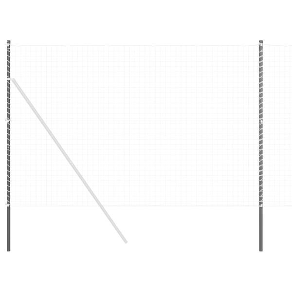 Zaunpfosten 12 pcs Grau 200 cm Pulverbeschichteter Stahl
