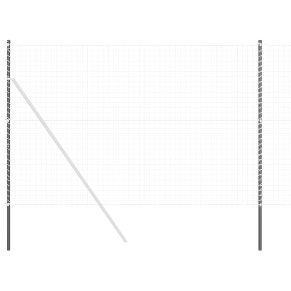 Zaunpfosten 12 pcs Grau 210 cm Pulverbeschichteter Stahl