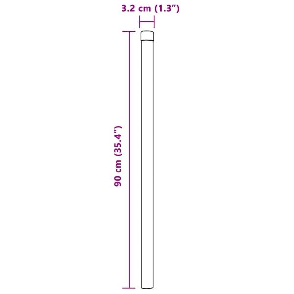 Zaunpfosten 2 pcs Silber 90 cm Galvanisierter Stahl