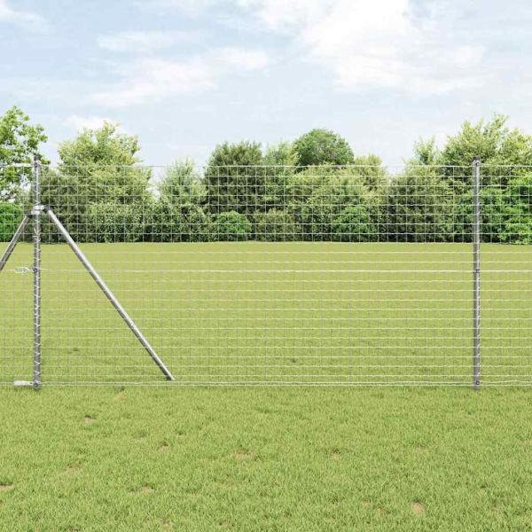 ARDEBO.de - Zaunpfosten 12 pcs Silber 130 cm Galvanisierter Stahl