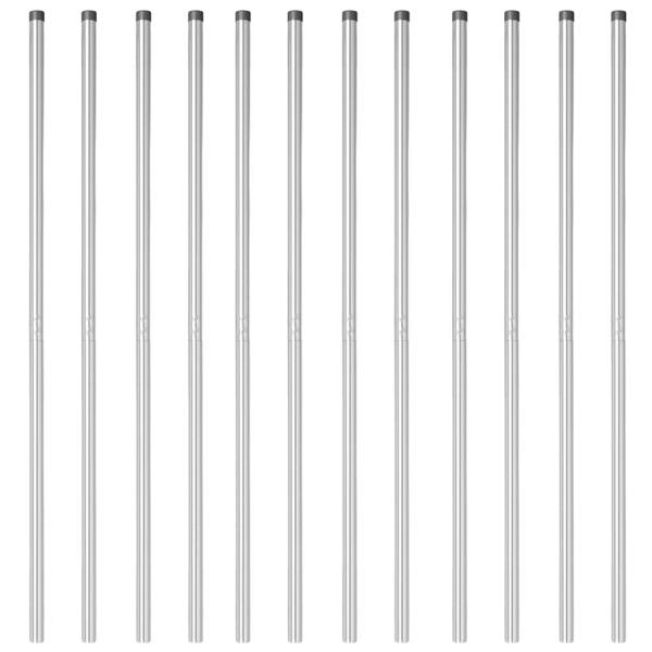 Zaunpfosten 12 pcs Silber 130 cm Galvanisierter Stahl
