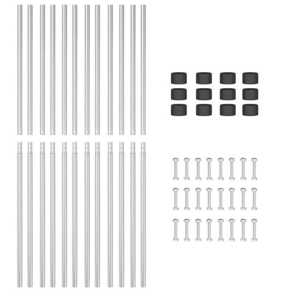 Zaunpfosten 12 pcs Silber 130 cm Galvanisierter Stahl