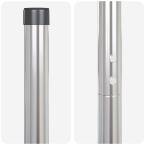 Zaunpfosten 2 pcs Silber 160 cm Galvanisierter Stahl