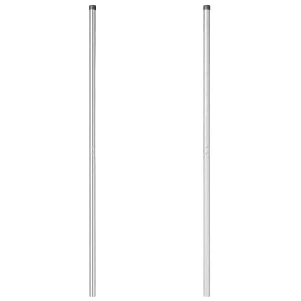 Zaunpfosten 2 pcs Silber 200 cm Galvanisierter Stahl