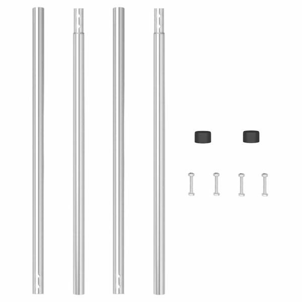 Zaunpfosten 2 pcs Silber 200 cm Galvanisierter Stahl