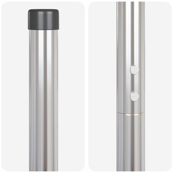 Zaunpfosten 2 pcs Silber 200 cm Galvanisierter Stahl