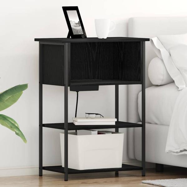 ARDEBO.de - Nachttisch Schwarze Eiche 55 x 31 x 76 cm Holzwerkstoff