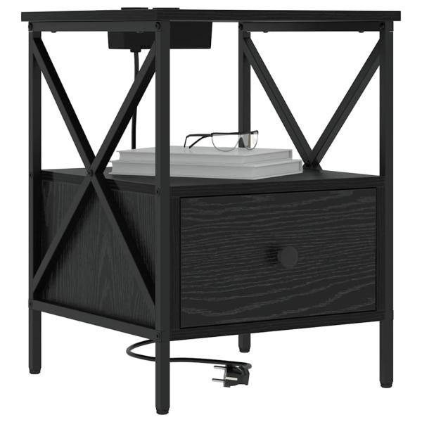 Nachttisch 2 pcs Schwarze Eiche 41,5 x 40,5 x 55 cm
