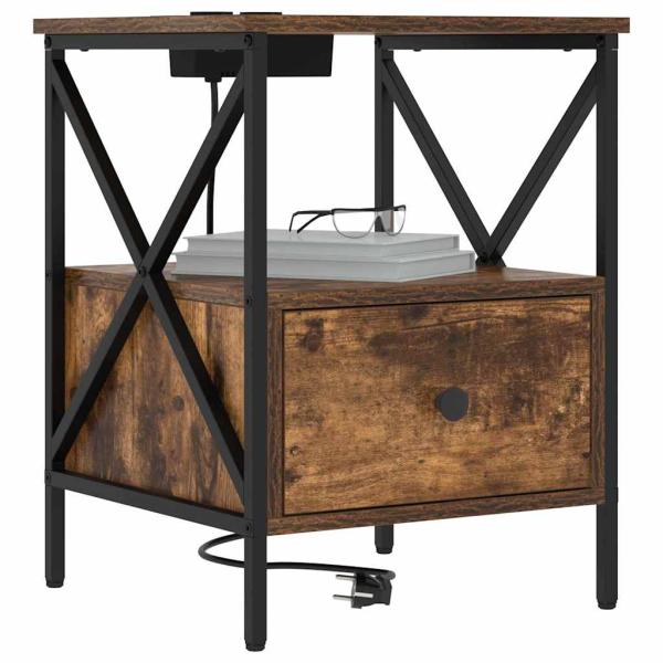 Nachttisch 2 pcs Räuchereiche 41,5 x 40,5 x 55 cm Holzwerkstoff