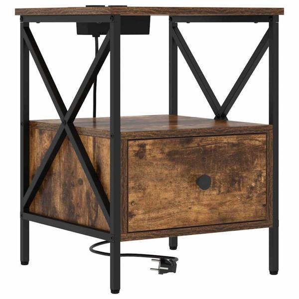 Nachttisch 2 pcs Räuchereiche 41,5 x 40,5 x 55 cm Holzwerkstoff