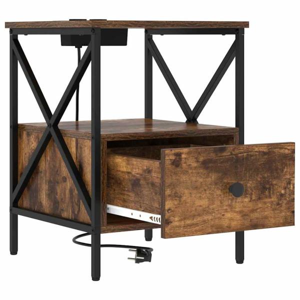 Nachttisch 2 pcs Räuchereiche 41,5 x 40,5 x 55 cm Holzwerkstoff