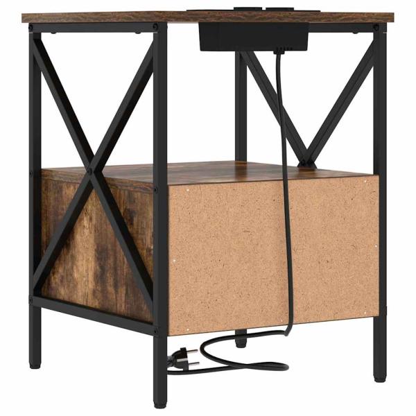 Nachttisch 2 pcs Räuchereiche 41,5 x 40,5 x 55 cm Holzwerkstoff