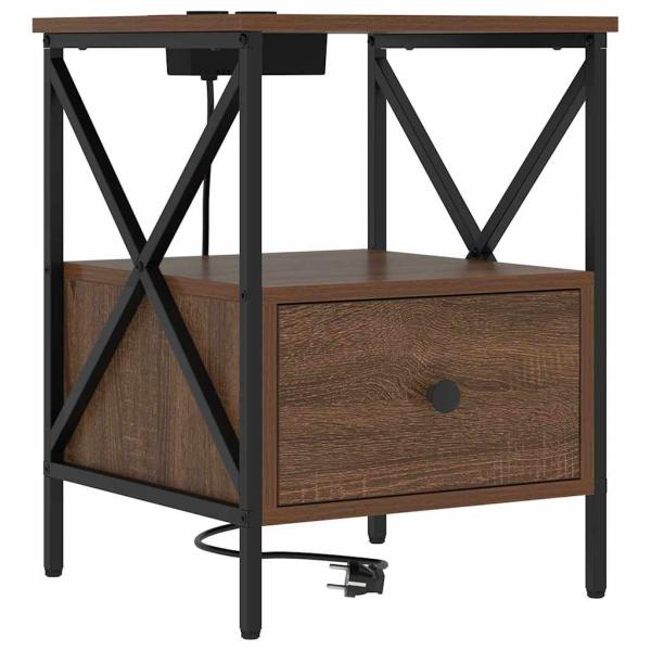 Nachttisch 2 stk. Braun Eichen-Optik 41,5 x 40,5 x 55 cm