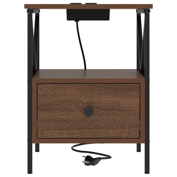 Nachttisch 2 stk. Braun Eichen-Optik 41,5 x 40,5 x 55 cm