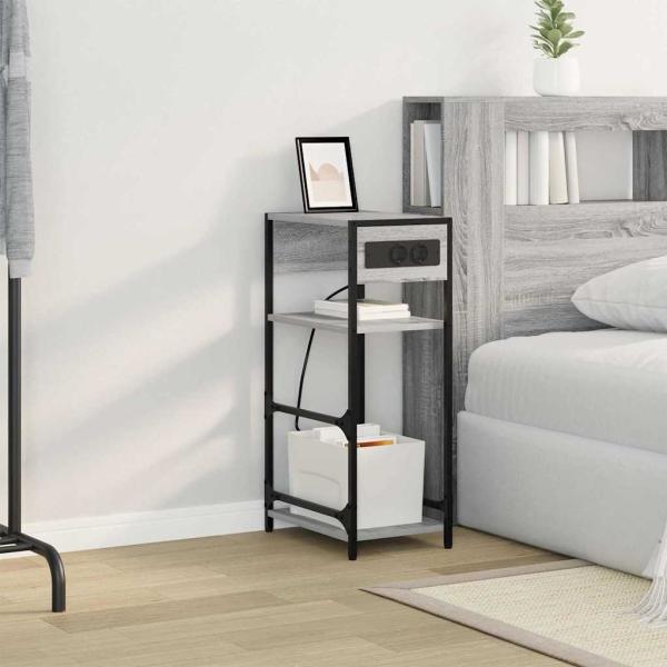 Nachttisch Grau Sonoma 40 x 27 x 76 cm Holzwerkstoff