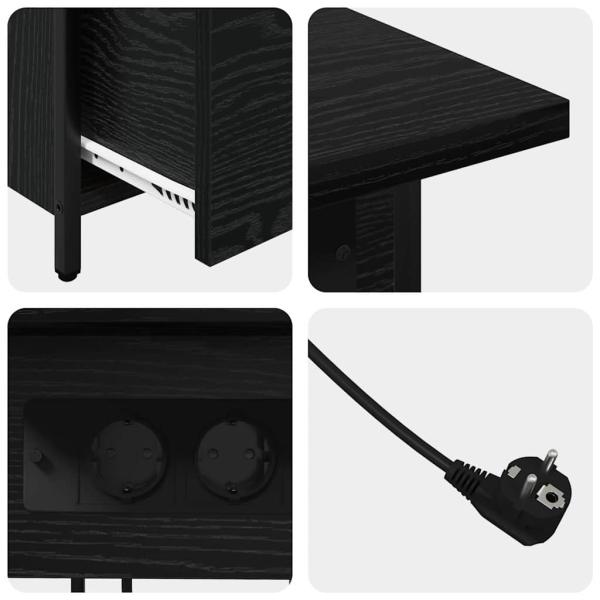 Nachttisch Schwarze Eiche 60 x 30 x 61 cm Holzwerkstoff