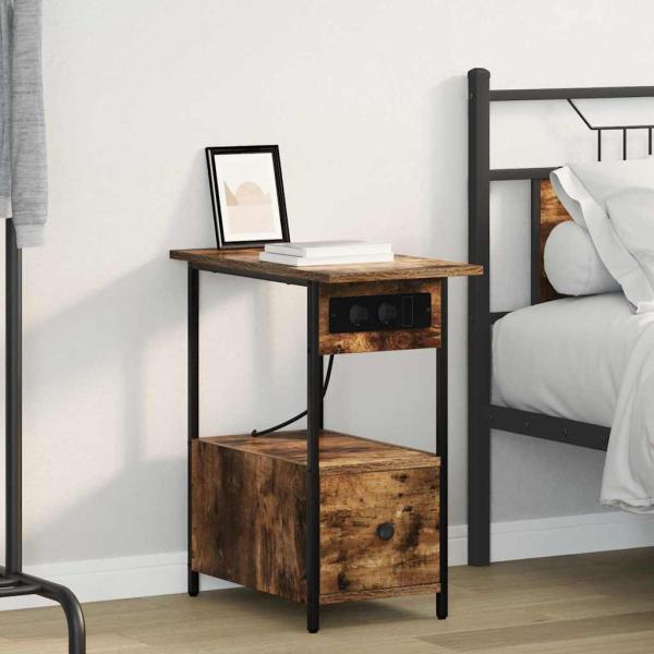 ARDEBO.de - Nachttisch Räuchereiche 60 x 30 x 61 cm Holzwerkstoff