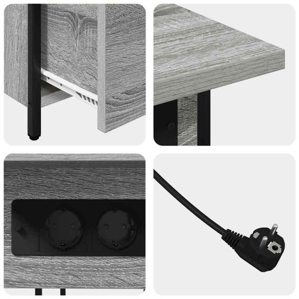 Nachttisch Grau Sonoma 60 x 30 x 61 cm Holzwerkstoff