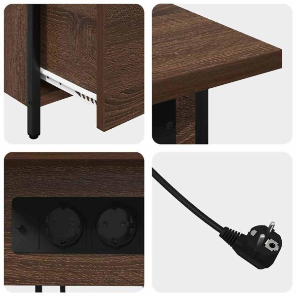 Nachttisch Braune Eiche 60 x 30 x 61 cm Holzwerkstoff