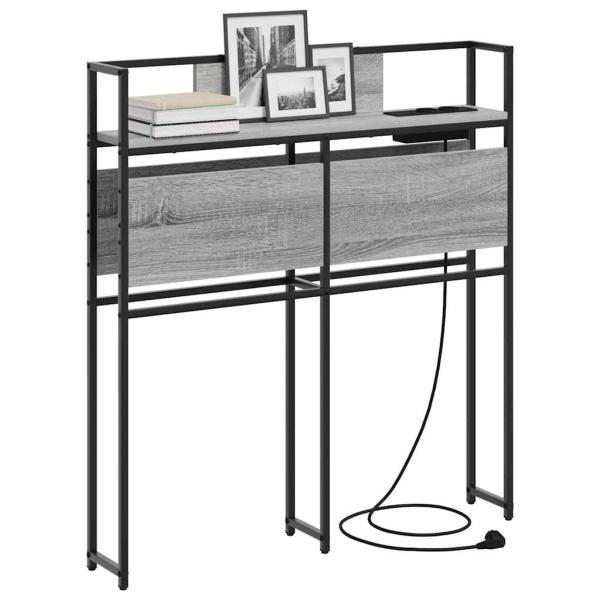 Stauraum-Kopfteil mit Kopfteil mit Speicher Grau Sonoma 80 cm Holzwerkstoff