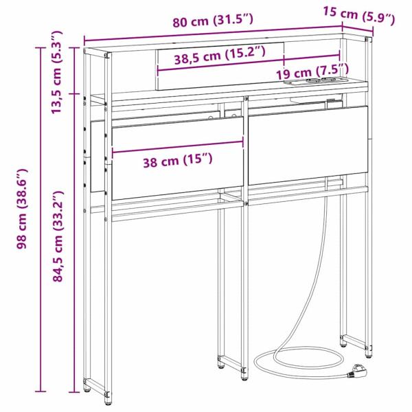 Stauraum-Kopfteil Braun Eichen-Optik Holzwerkstoff