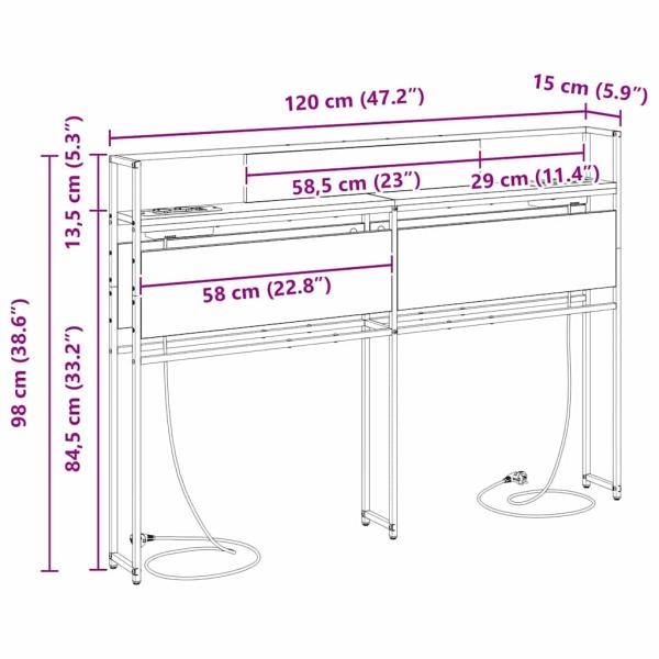 Stauraum-Kopfteil Braune Eiche 120 cm Holzwerkstoff