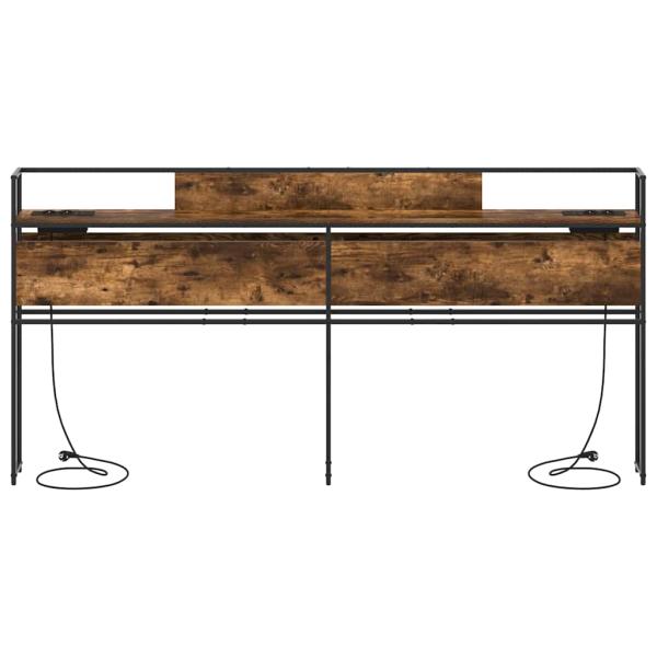 Stauraum-Kopfteil Räuchereiche 180 cm Holzwerkstoff