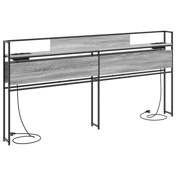 Stauraum-Kopfteil mit Kopfteil mit Speicher Grau Sonoma 180 cm Holzwerkstoff