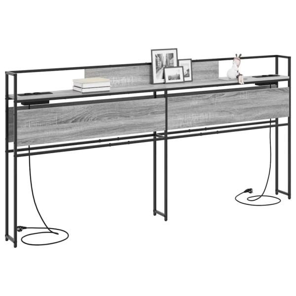 Stauraum-Kopfteil mit Kopfteil mit Speicher Grau Sonoma 180 cm Holzwerkstoff