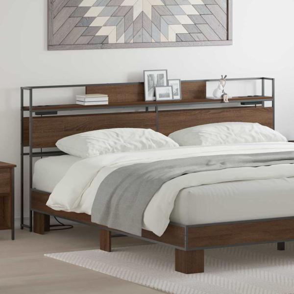 ARDEBO.de - Stauraum-Kopfteil Braune Eiche 180 cm Holzwerkstoff