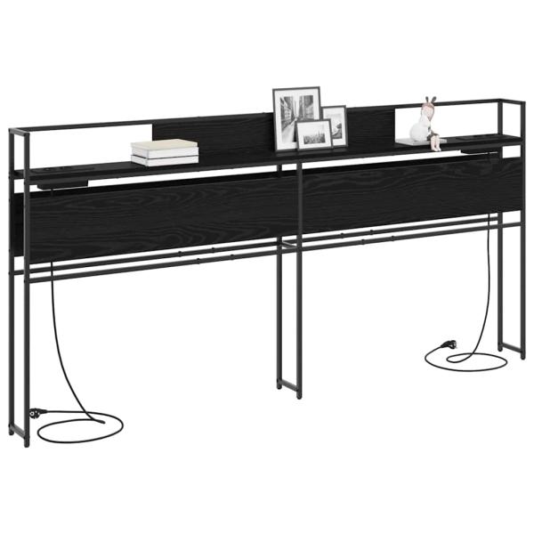 Stauraum-Kopfteil Schwarze Eiche 200 cm Holzwerkstoff