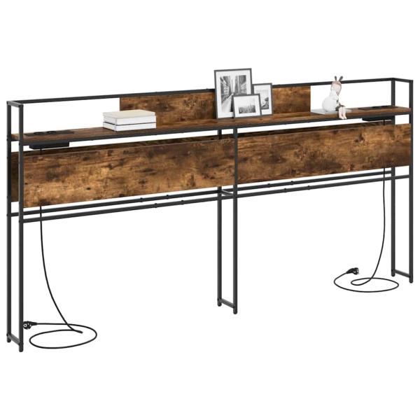 Stauraum-Kopfteil Räuchereiche 200 cm Holzwerkstoff
