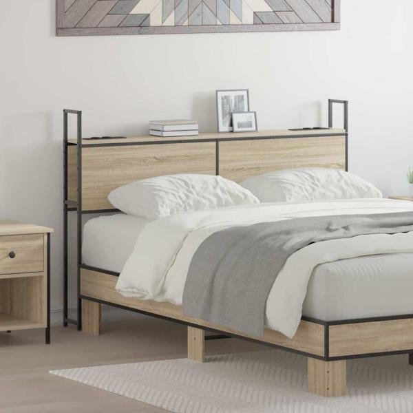 ARDEBO.de - Stauraum-Kopfteil Sonoma Eiche 120 cm Holzwerkstoff