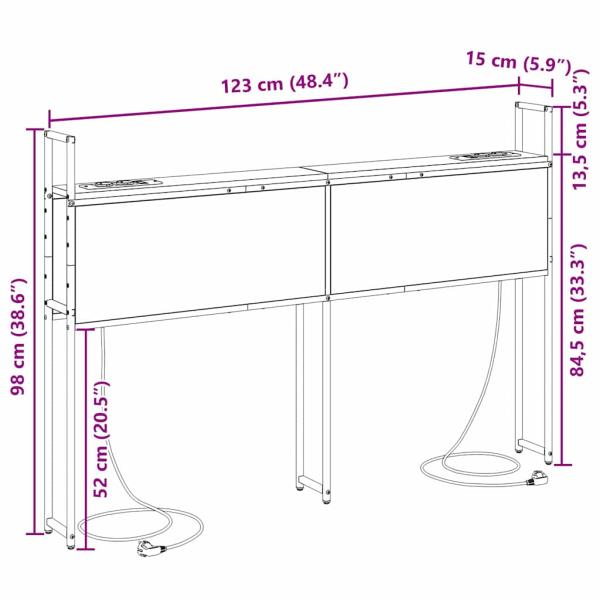 Stauraum-Kopfteil Sonoma Eiche 120 cm Holzwerkstoff
