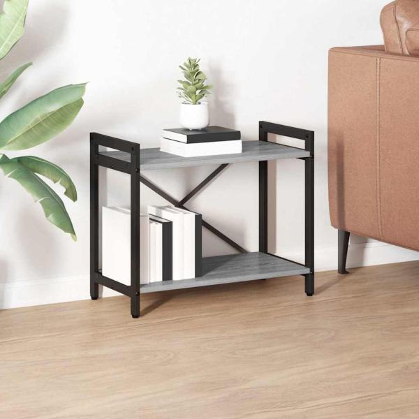 ARDEBO.de - Bücherregal Grau Sonoma 60 x 30 x 48,5 cm Holzwerkstoff