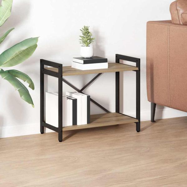 ARDEBO.de - Bücherregal Eiche handwerklich 60 x 30 x 48,5 cm MDF und Stahl