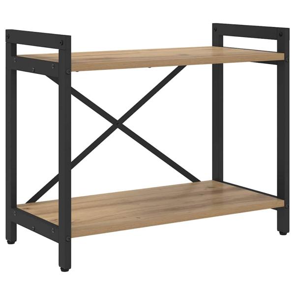 Bücherregal Eiche handwerklich 60 x 30 x 48,5 cm MDF und Stahl