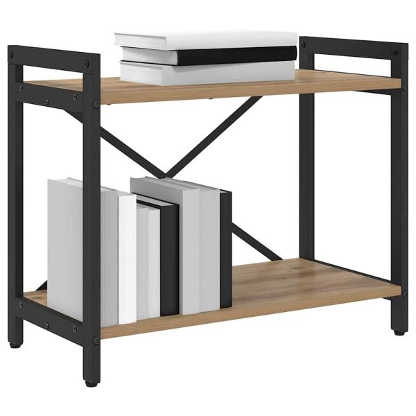 Bücherregal Eiche handwerklich 60 x 30 x 48,5 cm MDF und Stahl