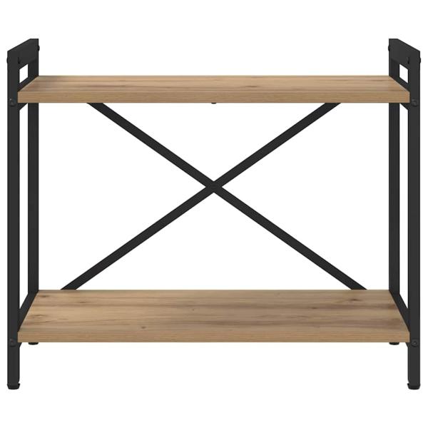 Bücherregal Eiche handwerklich 60 x 30 x 48,5 cm MDF und Stahl