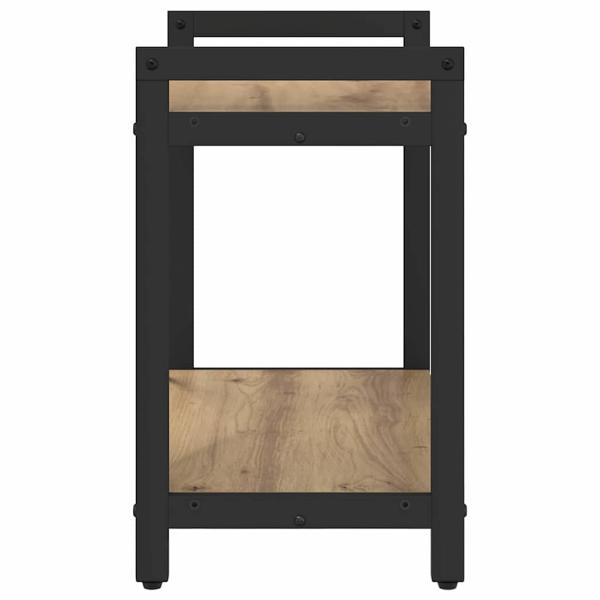 Bücherregal Eiche handwerklich 60 x 30 x 48,5 cm MDF und Stahl