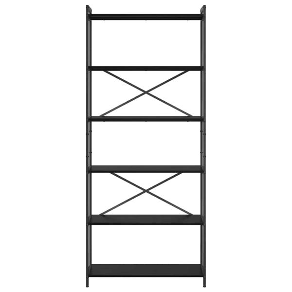Bücherregal Schwarze Eiche 80 x 30 x 188 cm Holz und Stahl