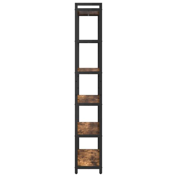 Bücherregal Räuchereiche 80 x 30 x 188 cm Holz und Stahl