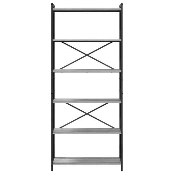 Bücherregal Grau Sonoma 80 x 30 x 188 cm Holzwerkstoff