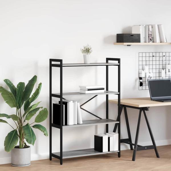 ARDEBO.de - Bücherregal Grau Sonoma 80 x 30 x 118 cm Holzwerkstoff