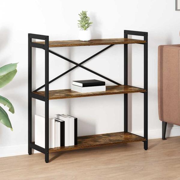 ARDEBO.de - Bücherregal Räuchereiche 80 x 30 x 83 cm Spanplatte