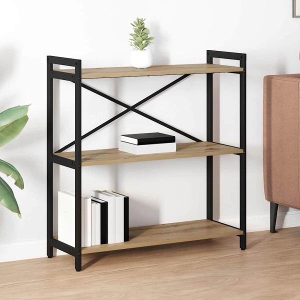 ARDEBO.de - Bücherregal Eiche handwerklich 80 x 30 x 83 cm Holzwerkstoff